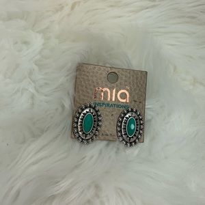 Mia stud turquoise and silver stud earrings